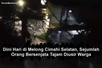 Dini Hari di Melong Cimahi Selatan, Sejumlah Orang Bersenjata Tajam Diusir Warga